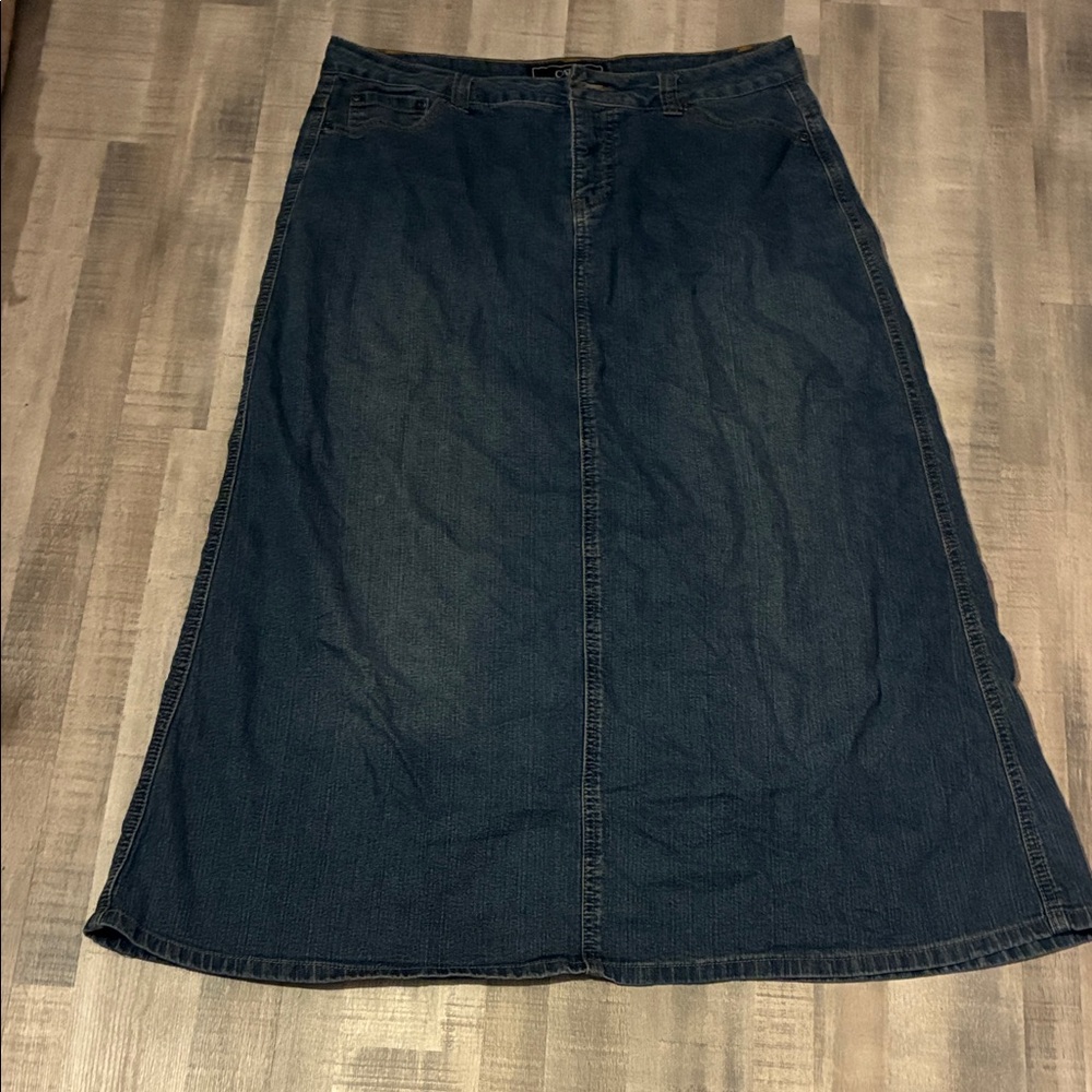 Cato Dark Blue Denim Midi Skirt
